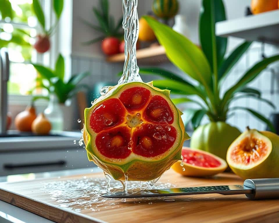 cleaning tropical fruit cleaning tropical fruit
